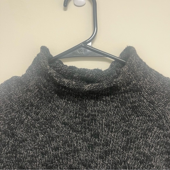 L.L. Bean black gray heathered turtleneck sweater 100% cotton size large - Picture 3 of 8